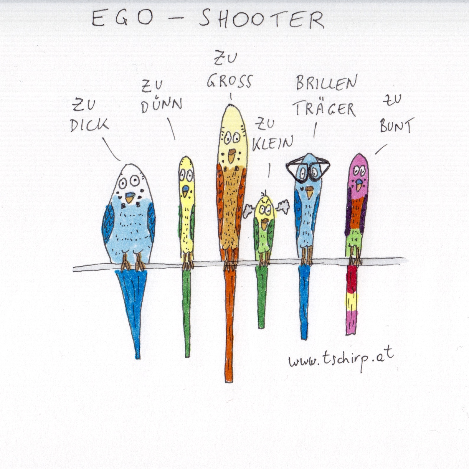 Egoshooter, Wellensittich, Ego-Shooter