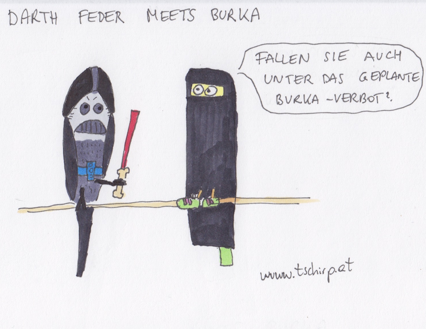 Burka, Darth Vader, Wellensittich, Kurz, Star Wars, Sebastian Kurz, Burka Verbot