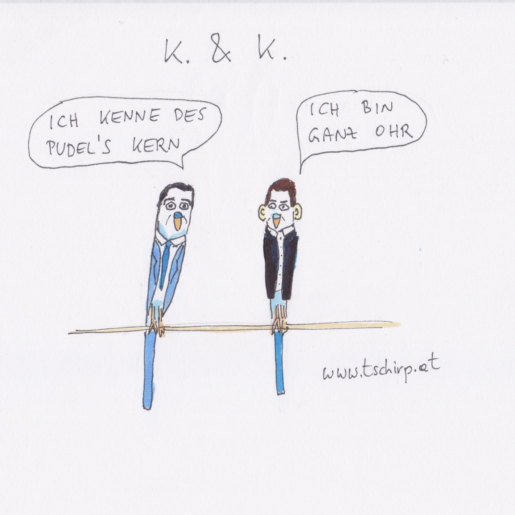 Kurz, Kern, ChristianKern, SebastianKurz, Cartoon, Cartoons, Comic, Comics, Wellensittich